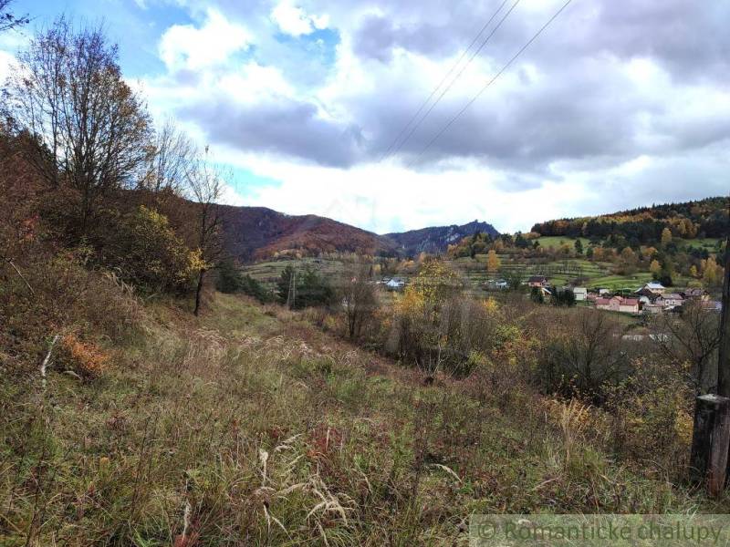 Autumn in the gardens of Hlboké nad Váhom with a view of the picturesque slopes and the village.