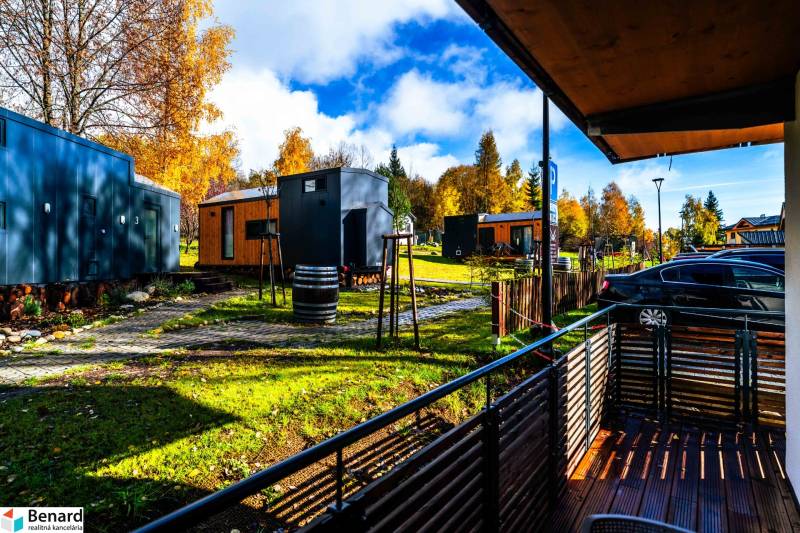 Colorful houses in an autumn setting on Lúčná Street in Štrba.