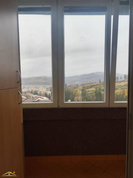 View from the window in a 3-room apartment overlooking the countryside.