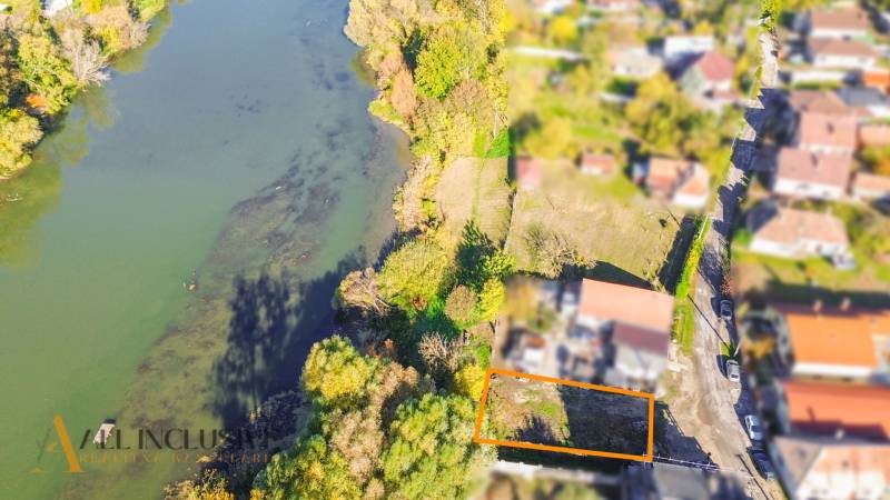 Aerial view of properties - housing by the river in the urban environment of Jahodná.