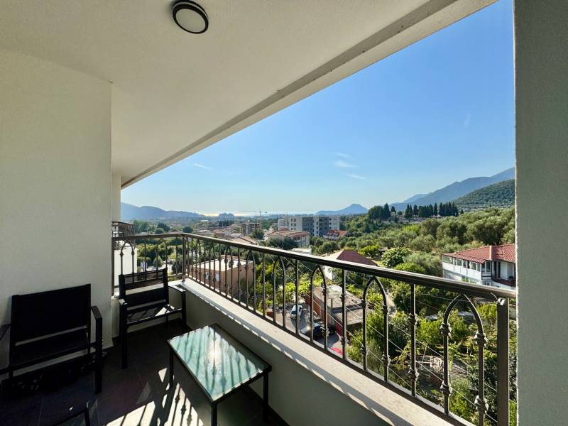 View from the balcony in a one-bedroom apartment in Bar to the mountains and greenery.
