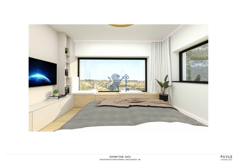 Vizualizácia | hlavná spálňa s výhľadom na mesto