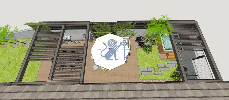 Vizualizácia | pohľad na terasu z 1.p