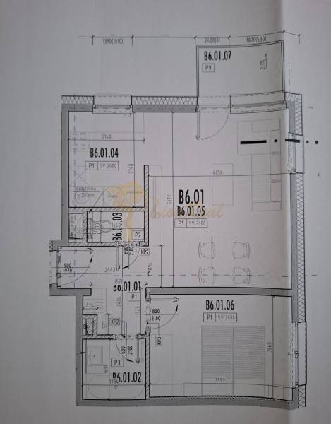 Floor plan of a 2-room apartment with room layout and dimensions.
