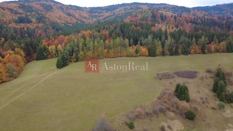 Autumn landscape at the Recreational Grounds in the area of Lazy pod Makytou, Čertov, surrounded by forests.