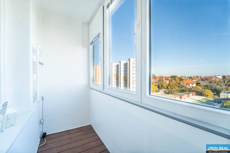 Enclosed loggia with a view of the city of Pezinok in a 3-room apartment on Svätoplukova.