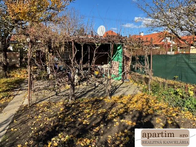 Garden on Stredná Street in Bratislava - Ružinov with vine and shelter.