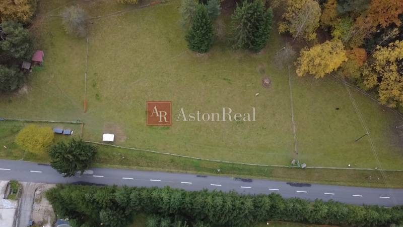 Aerial view of Recreational plots in Lazy pod Makytou, Čertov street, surrounded by greenery.