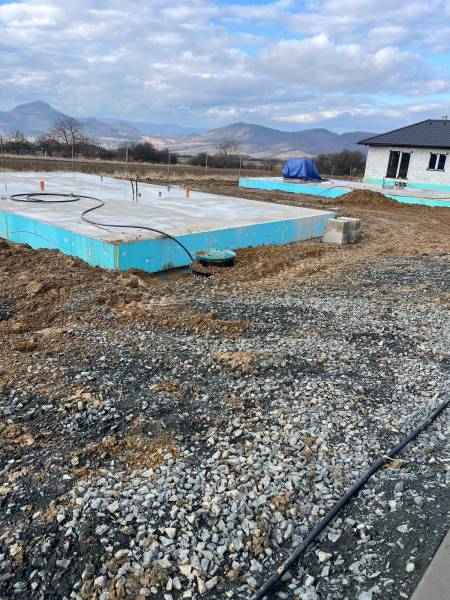 The building on Vyšná Šebastová Street shows the foundations of a family house in a picturesque setting.