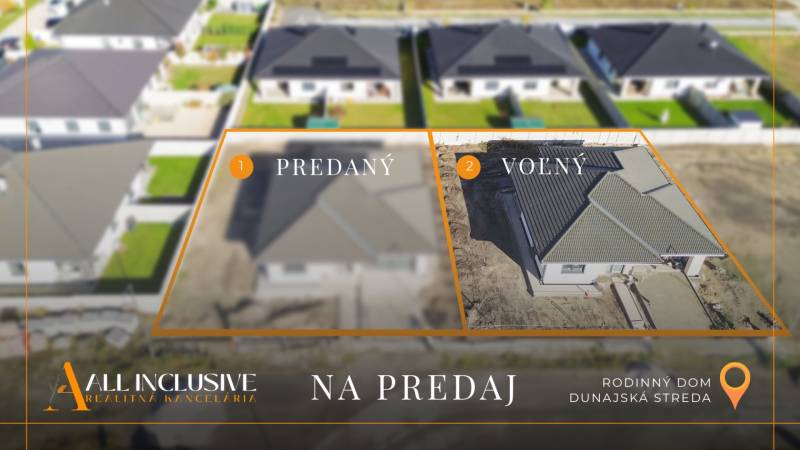 A view of two family houses in Dunajská Streda, on Florida Villa Park Street.