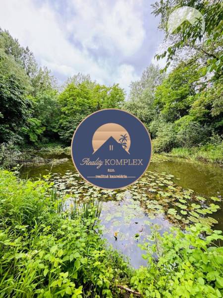 A lake with water lilies surrounded by greenery, ideal for plots - living in Dedina Mládeže.