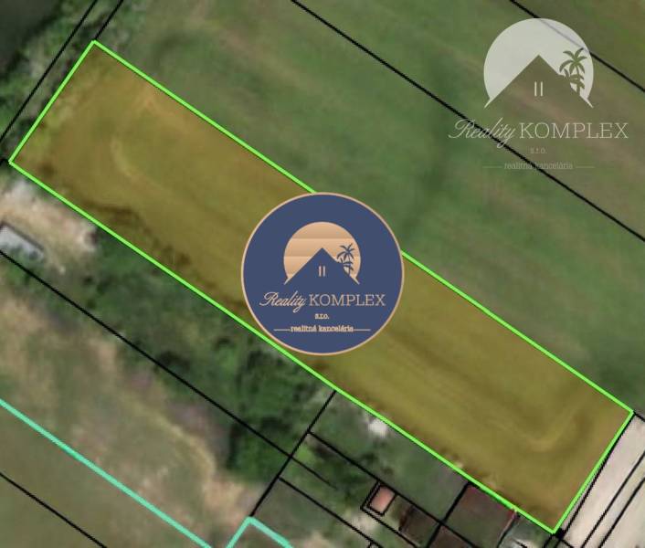 Aerial view of agricultural and forest land in Veľké Dvorníky on Veľké Dvorníky Street.