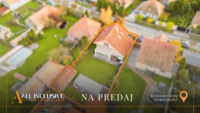 Family house in Dobrohošť with a large garden and covered terrace for sale.
