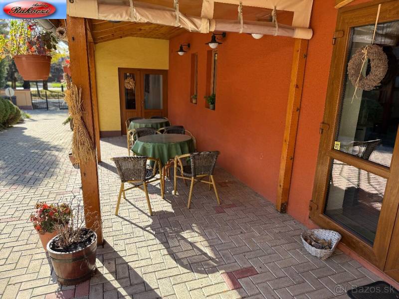 Terrace of commercial premises on Park and Main Street in Veľké Ludince.