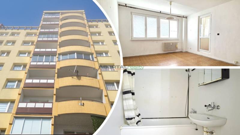 On Pribišova Street in Bratislava - Dlhé diely, an apartment building and a 1-bedroom apartment with a balcony.