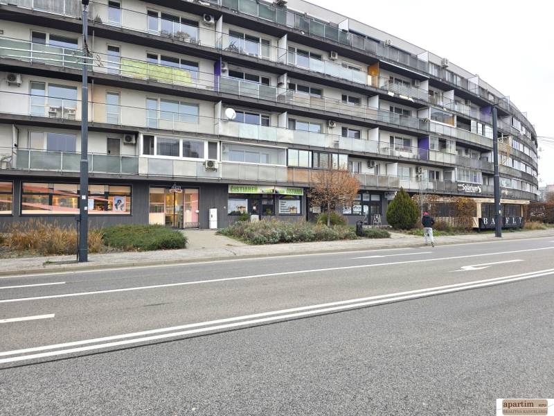 Commercial premises on Vrakunska Street in Bratislava - Podunajske Biskupice, a modern building with balconies.