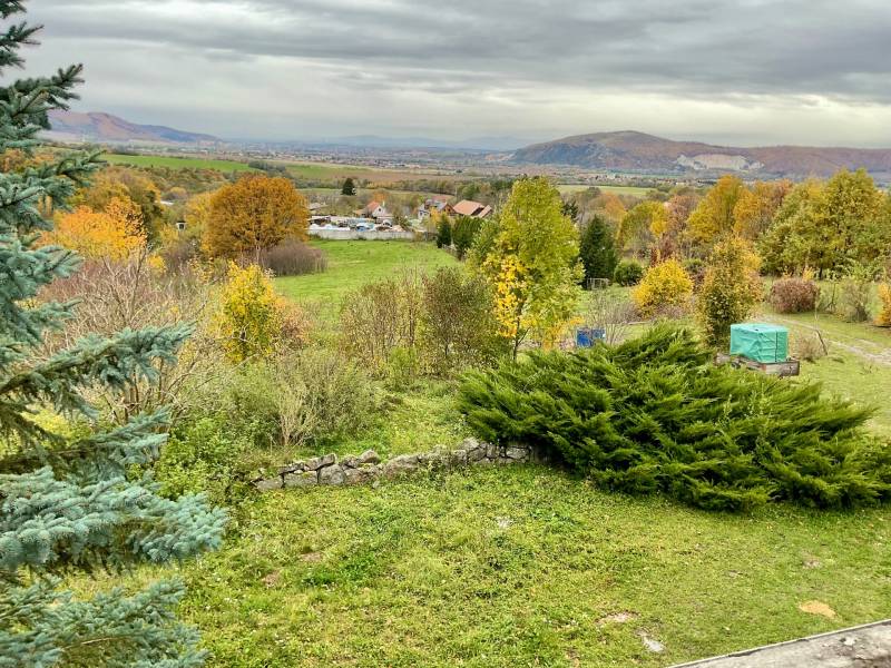 Autumn view of recreational plots in Čereňany on Fančová Street.