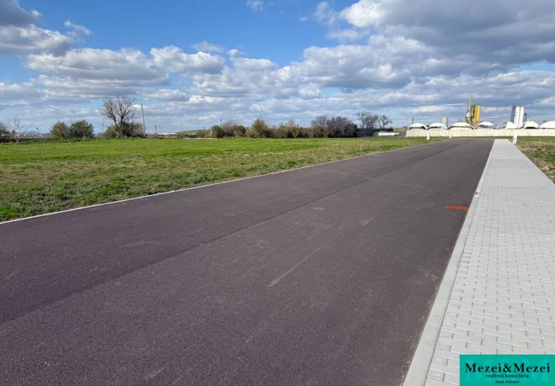 Reinforced road and greenery in the commercial zone in Trnava.