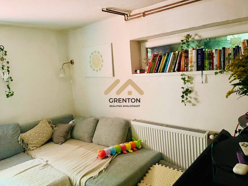 A comfortable couch in a cabin with pillows, books, and wall decorations.