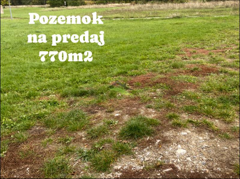 Grassland for sale (770 m²) suitable for living in Michalovce with visible brown spots.