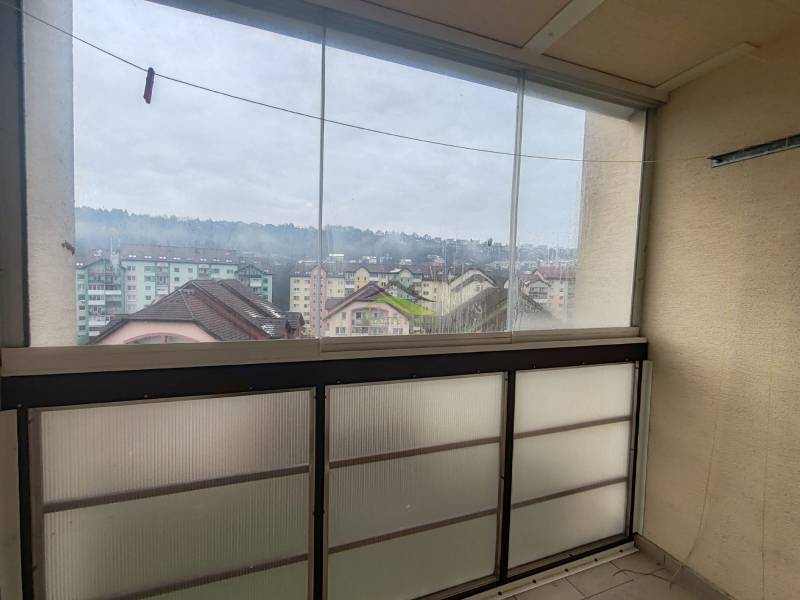 Glazed balcony in a 3-room apartment with a view of the city Vranov nad Topľou, Lúčna.