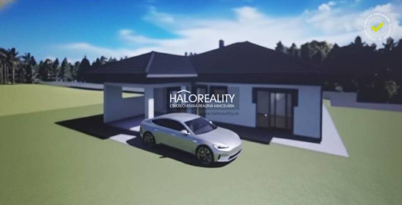 A family house with a car in Poriadie suitable for residential land.