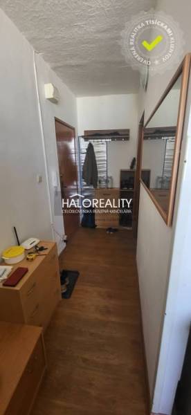 Entrance hallway in a one-room apartment with wood-patterned flooring, a mirror, and storage spaces.