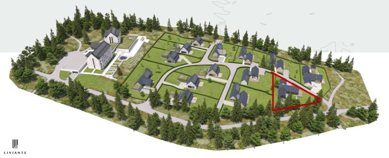 Development plots in Tajov with modern amenities and the placement of homes in nature.