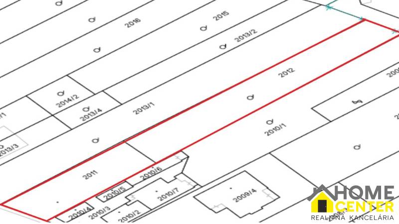 Map of plots with a marked plot for housing in Pribeta.