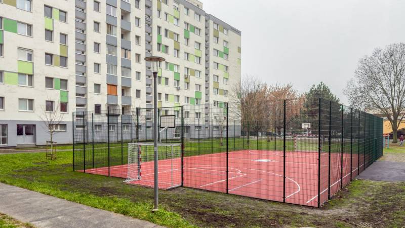 Sports field next to the apartment building on Poľnohospodárska Street, Bratislava - Vrakuňa.
