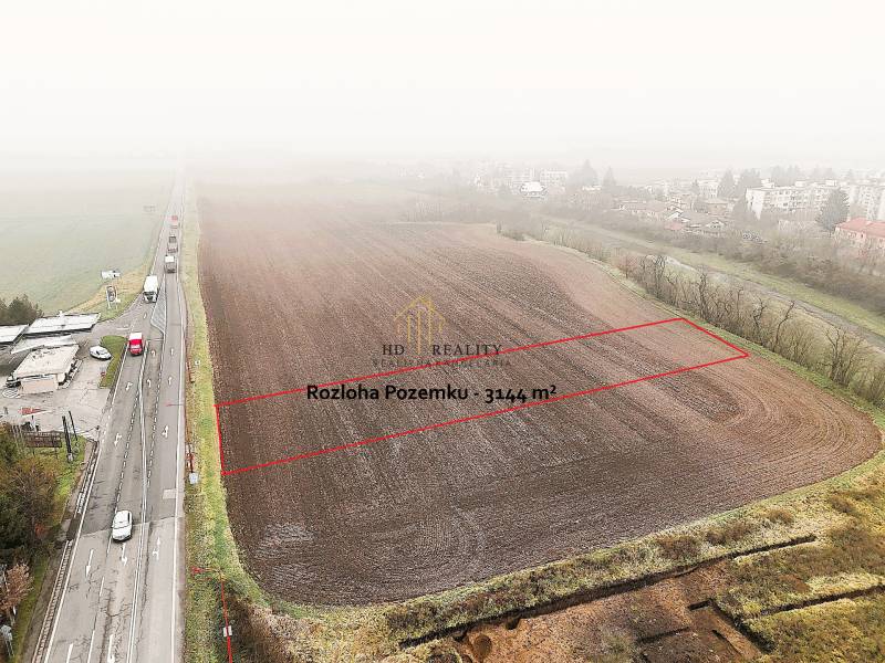 Commercial plots in Dudince, next to the road, size 3144 m², ideal for investment.