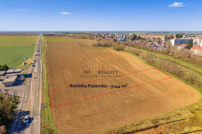Commercial land in Dudince, with an area of 3,144 m², next to the main road.