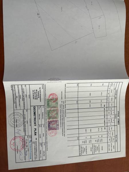 Geometric plan with plots for residential land, Veľký Biel, Bratislavská Street.