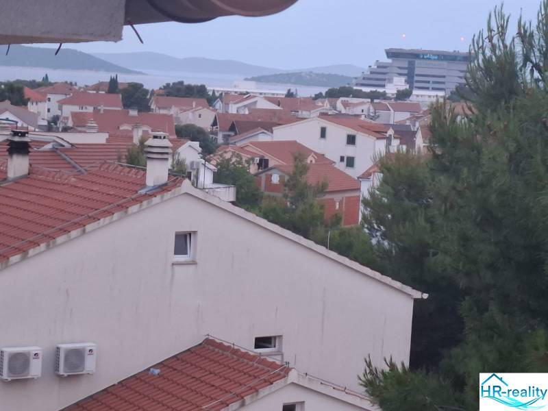 View of the rooftops in the tourist area of a holiday apartment in Vodice.