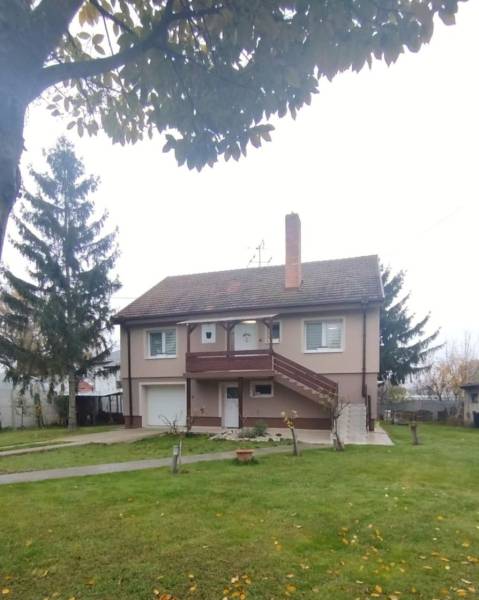 Family house in Dunajská Streda, sloped roof, spacious garden, outdoor staircase.