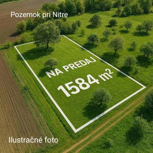 Land for residential use for sale in Veľké Zálužie, size 1584 m², illustrative photo.