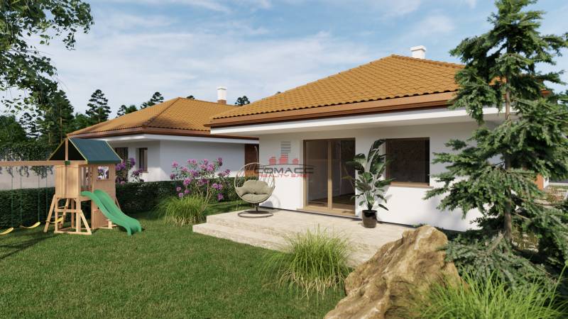 Family house in Veselé, Veselá Street, with a children's playground, terrace, and greenery.