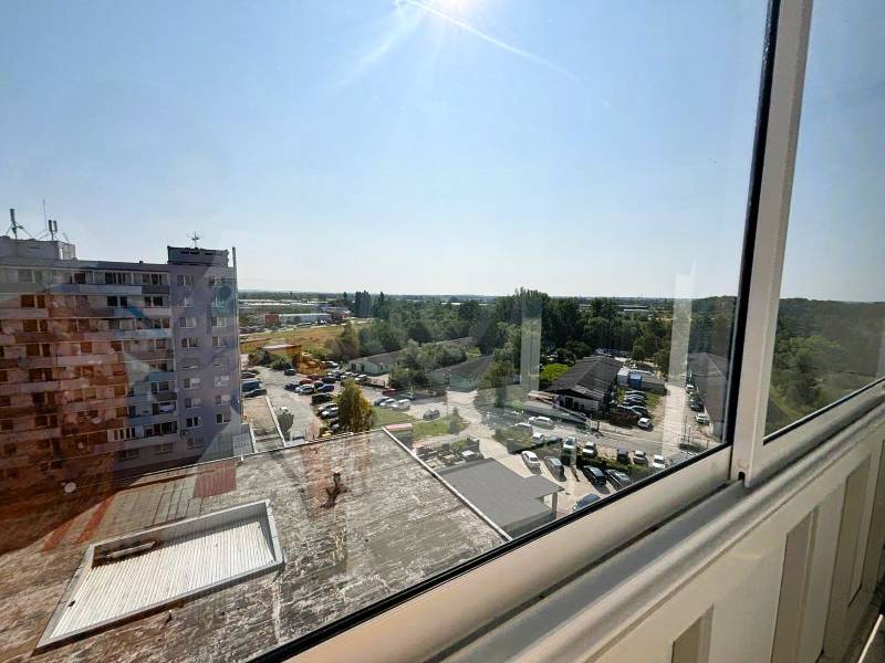 View from a 2-room apartment in Bratislava - Vajnory to the housing estate and greenery.