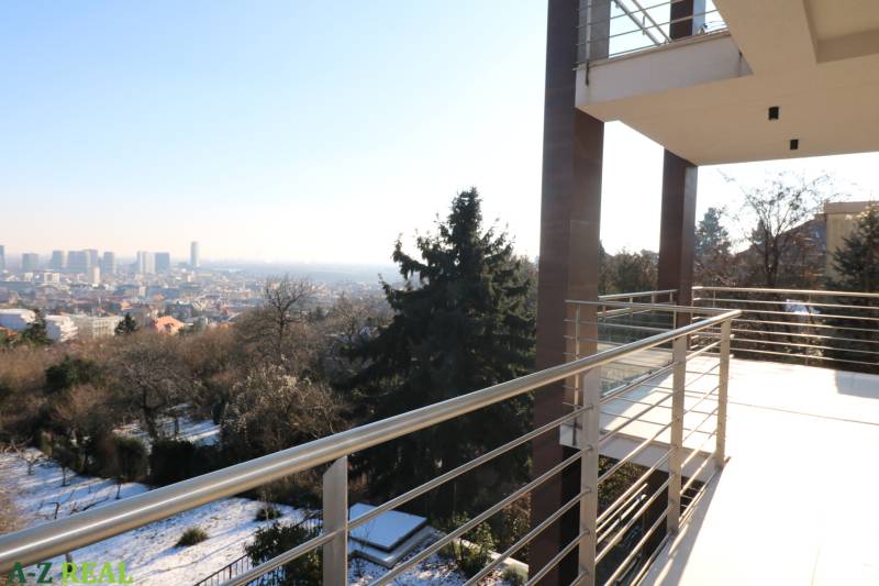 View of Bratislava from the terrace above Broskyňová Street.