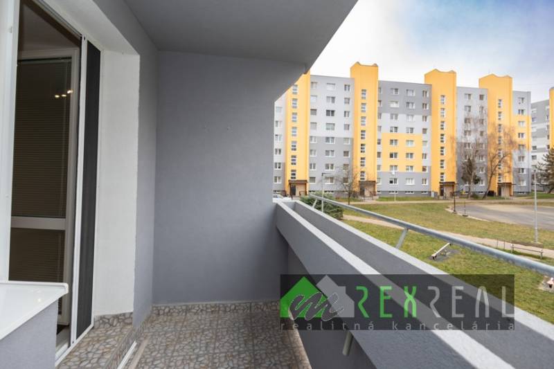 A balcony with a view of the apartment blocks in Lučenec at Rúbanisko, from a 3-room apartment.
