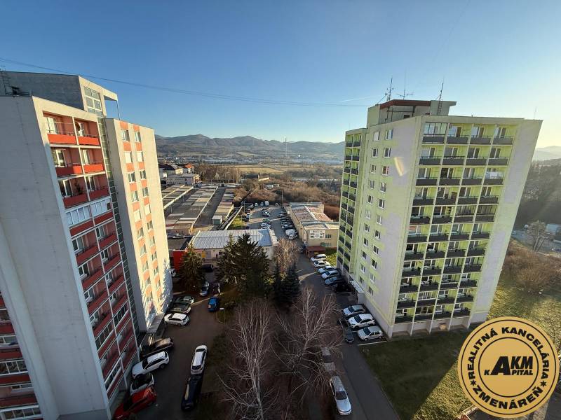 View of the apartment buildings and surroundings from a 3-room apartment on A. Dubček Street in Žiar nad Hronom.