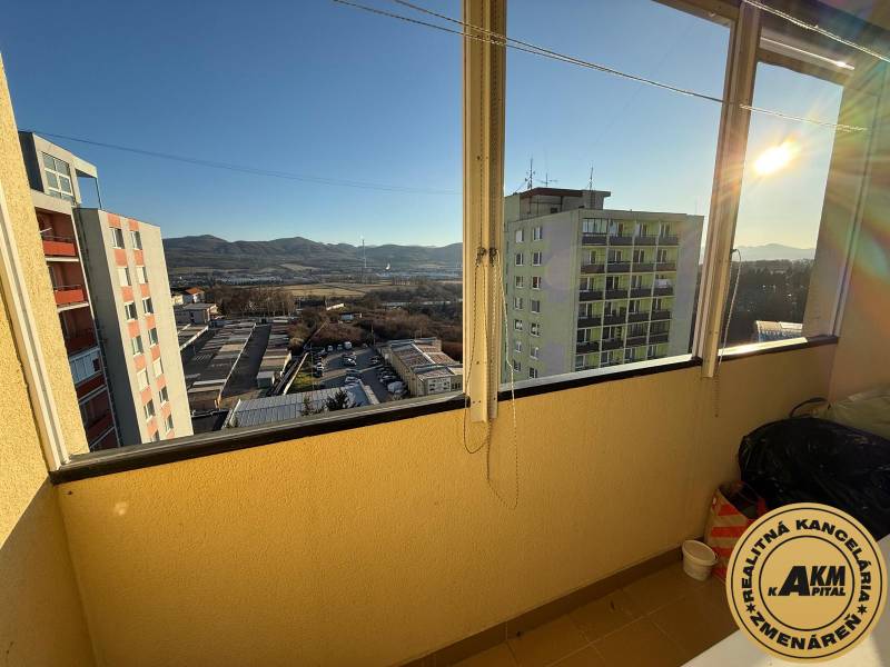 View from the balcony of a 3-room apartment on A. Dubček Street in Žiar nad Hronom.