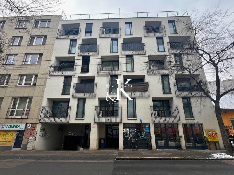 Apartment building on Mickiewiczova Street in Bratislava - Old Town with minimalist balconies.