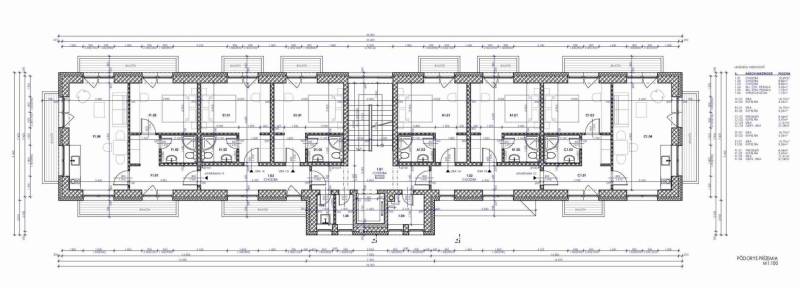 The floor plan of the apartment building includes various dimensions and layouts of rooms in the plots - housing.