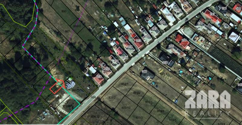 A view of the map of residential plots in the village of Svinica.