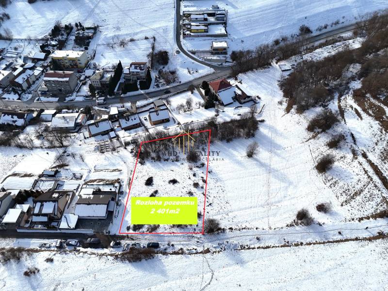Snow-covered residential plots in Horná Mičiná, ideal for your new home.