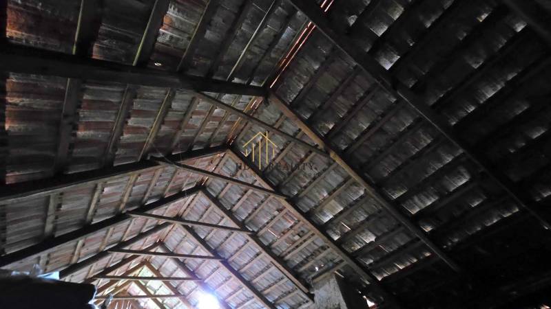 Wooden roof truss of a family house.
