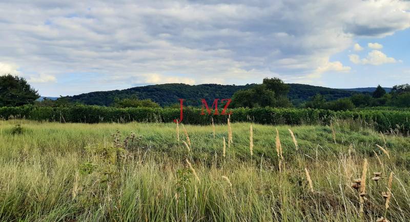 Natural scenery at Recreational plots in Horné Jabloňovce with a view of hills and vegetation.