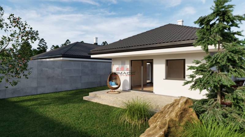 A family house with a terrace surrounded by a green lawn, on Veselé street.