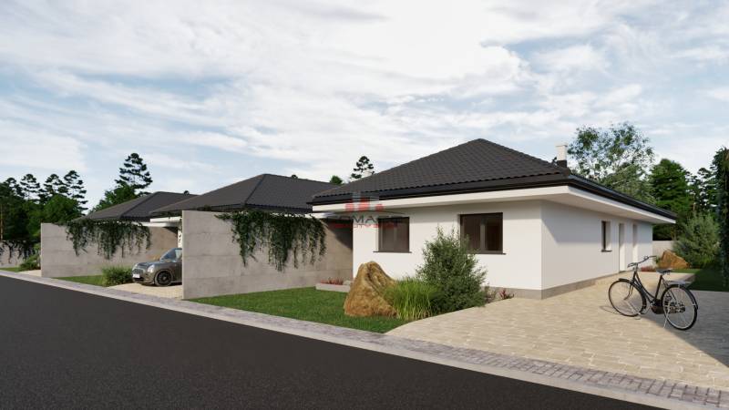 Family house on Veselé Street, garden, bicycle, and parked car on the driveway.